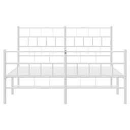 Berkfield Home Metal Bed Frame with Headboard & Footboard White 120x190 cm Sma… - Size: King - thumbnail 6