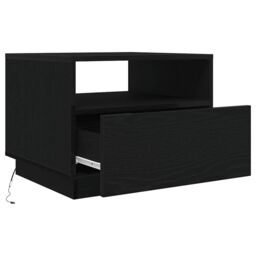 Berkfield Home Coffee Table with LED Lights Black Oak 50x49x40 cm - Size: 50 x 49 x 40 cm - thumbnail 9