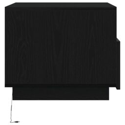 Berkfield Home Coffee Table with LED Lights Black Oak 50x49x40 cm - Size: 50 x 49 x 40 cm - thumbnail 7