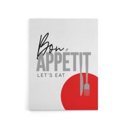 "Artery8 Bon Appetit Kitchen Canvas Wall Art Print in White - Size: W18"" x H24""" - thumbnail 1