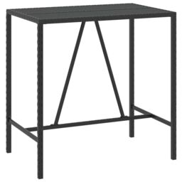 Berkfield Home 7 Piece Garden Bar Set Black Poly Rattan& Solid Wood Acacia - thumbnail 5