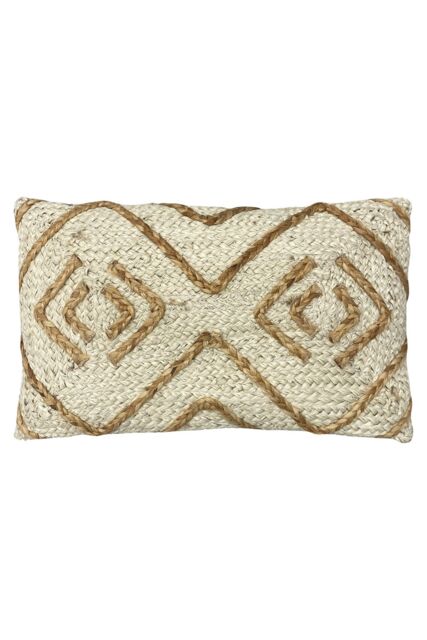 Furn Mynu Braided Jute Cushion in Natural - Size: 30 cm x 50 cm - image 1
