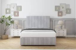 "Comfort Beds Lorenzo Naples Divan Base 2 Drawers - 54"" Headboard-Footboard in Silver - Size: Single" - thumbnail 3