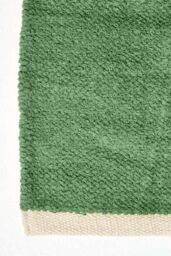 Homescapes 100% Cotton Plain Chenille Rug in Dark Olive - Size: 45 cm x 70 cm - thumbnail 3
