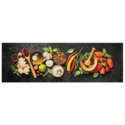 Berkfield Home Kitchen Rug Washable Spices 60x180 cm Velvet in Black