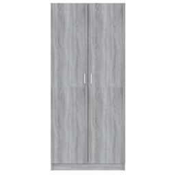 Berkfield Home Wardrobe Grey Sonoma 80x50x180 cm Engineered Wood - Size: 80 x 50 x 180 cm - thumbnail 3