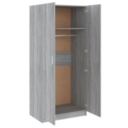 Berkfield Home Wardrobe Grey Sonoma 80x50x180 cm Engineered Wood - Size: 80 x 50 x 180 cm - thumbnail 5