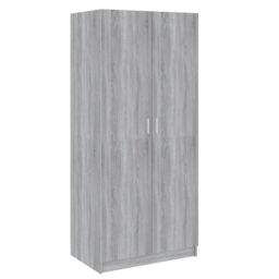 Berkfield Home Wardrobe Grey Sonoma 80x50x180 cm Engineered Wood - Size: 80 x 50 x 180 cm - thumbnail 2