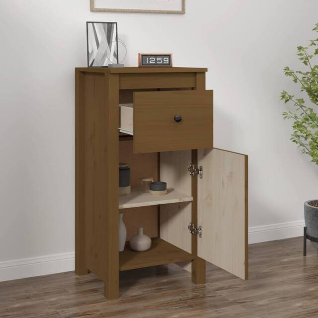 Berkfield Home Sideboard Honey Brown 40x35x80 cm Solid Wood Pine - Size: 40 x 35 x 80 cm - image 1