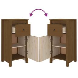 Berkfield Home Sideboard Honey Brown 40x35x80 cm Solid Wood Pine - Size: 40 x 35 x 80 cm - thumbnail 7