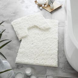 GAVENO CAVAILIA 2 Piece Zero Twist Bath Mat Set in Cream