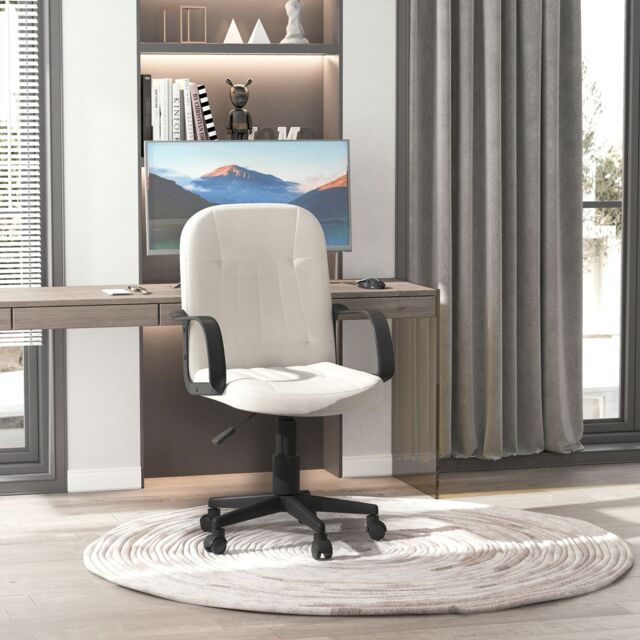 HOMCOM Swivel Executive Chair PU Leather Computer Desk Chair Office Furniture in Cream - image 1