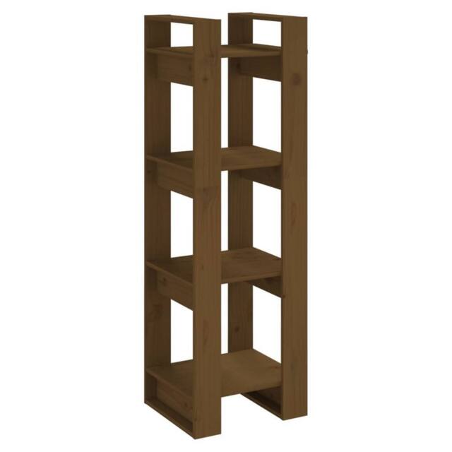Berkfield Home Book Cabinet/Room Divider Honey Brown 41x35x125 cm Solid Wood - Size: 41 x 35 x 125 cm - image 1
