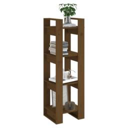 Berkfield Home Book Cabinet/Room Divider Honey Brown 41x35x125 cm Solid Wood - Size: 41 x 35 x 125 cm - thumbnail 5