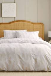 CHRISTY 'Aspen' Geometric Cotton Percale Duvet Cover Set in Beige - Size: Double - thumbnail 2