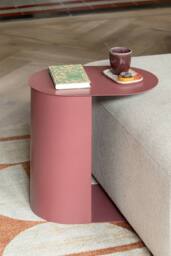 PRESENT TIME Leitmotiv Side Table Set Riqueza Oval - Burgundy Red - thumbnail 2