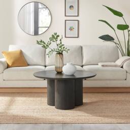 FurnitureboxUK Sutton Round Black Veneer Wood Coffee Table - thumbnail 2