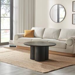 FurnitureboxUK Sutton Round Black Veneer Wood Coffee Table - thumbnail 3