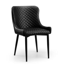 Cheshire Cromwell Premium Black Faux Leather Dining Chairs - Set of 2 - thumbnail 2