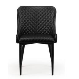 Cheshire Cromwell Premium Black Faux Leather Dining Chairs - Set of 2 - thumbnail 3