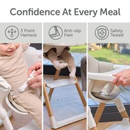 Baby Elegance Mash High Chair Bundle with Newborn Pod & Cushion White - thumbnail 6