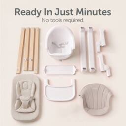 Baby Elegance Mash High Chair Bundle with Newborn Pod & Cushion White - thumbnail 8