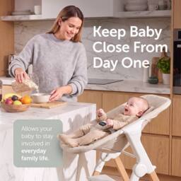 Baby Elegance Mash High Chair Bundle with Newborn Pod & Cushion White - thumbnail 3