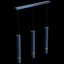 Milagro Joker Hand Made Triple Pendant Light Blue & Gold in Mid Navy - thumbnail 5