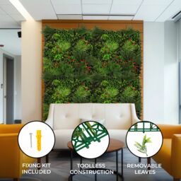 Monstershop Mira Artificial Wall Tile - 100cm x 100cm in Green - Size: 100 cm x 100 cm - thumbnail 2