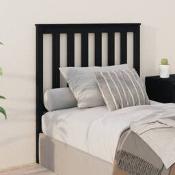 Berkfield Home Beautiful Bed Headboard Black 96x6x101 cm Solid Wood Pine - Size: 96 x 6 x 101 cm - thumbnail 2