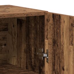 Berkfield Home Highboard with Shelf Wall-mounted with Storage with Door Old wood Medium Engineered wood in Brown - thumbnail 9