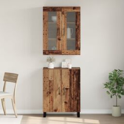 Berkfield Home Highboard with Shelf Wall-mounted with Storage with Door Old wood Medium Engineered wood in Brown - thumbnail 4