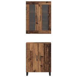 Berkfield Home Highboard with Shelf Wall-mounted with Storage with Door Old wood Medium Engineered wood in Brown - thumbnail 6