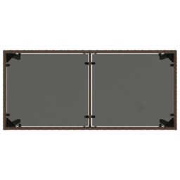 Berkfield Home Garden Table with Glass Top Brown 115x54x74 cm Poly Rattan - Size: 115 x 54 x 74 cm - thumbnail 7