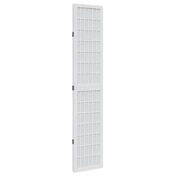 Berkfield Home Room Divider 3 Panels White Solid Wood Paulownia - thumbnail 5