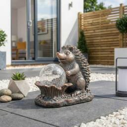 Garden Greatness Hedgehog Solar Crackle Ball Light in White - Size: 1 Pack - thumbnail 2