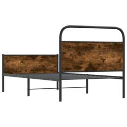 Berkfield Home Elegant Bed Frame without Mattress 90x200 cm Sonoma Oak Engineere in Brown - thumbnail 7