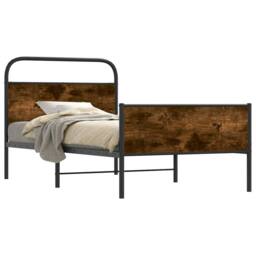 Berkfield Home Elegant Bed Frame without Mattress 90x200 cm Sonoma Oak Engineere in Brown - thumbnail 2
