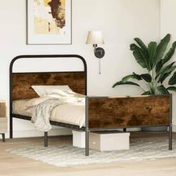 Berkfield Home Elegant Bed Frame without Mattress 90x200 cm Sonoma Oak Engineere in Brown - thumbnail 3