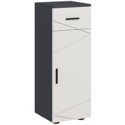 Kleankin Bathroom Cabinet Free Standing Bathroom Storage Cabinet with Doors in Grey - thumbnail 2
