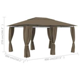 Berkfield Home Garden Marquee with Curtains 4x3 m Taupe 180 g/m ² - thumbnail 9