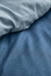 CHRISTY 'Relaxed Linen' Washed Finish Reversible Duvet Cover Set in Blue - Size: Double - thumbnail 3
