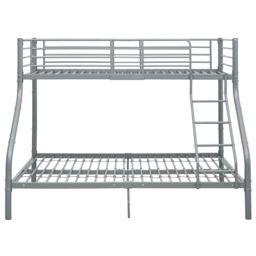 Berkfield Home Bunk Bed Frame Grey Metal 140x200 cm/90x200 cm - thumbnail 3