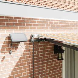 Berkfield Home Manual Retractable Awning with LED Multicolour Stripe 450x300 cm in Orange - thumbnail 4