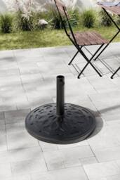 Garden Sanctuary Heavy Duty Resin Parasol Base Outdoor Umbrella Stand in Black - thumbnail 1