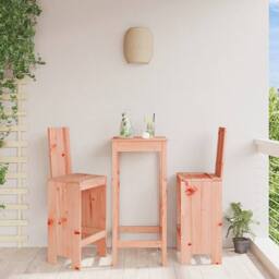 Berkfield Home Bar Stools 2 pcs 40x42x120 cm Solid Wood Douglas in Brown - Size: 40 x 42 x 120 cm - thumbnail 2