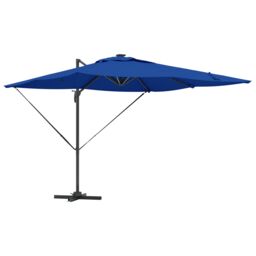 Berkfield Home Cantilever Roma Parasol with LEDs in Azure Blue ‚Äì 286 x 285 x 270 cm, Aluminium - Size: 286 x 285 x 270 cm - thumbnail 2