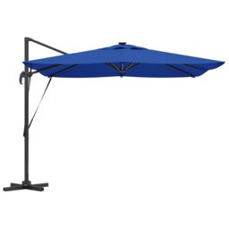 Berkfield Home Cantilever Roma Parasol with LEDs in Azure Blue ‚Äì 286 x 285 x 270 cm, Aluminium - Size: 286 x 285 x 270 cm - thumbnail 6