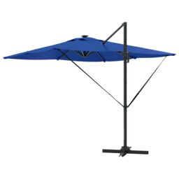 Berkfield Home Cantilever Roma Parasol with LEDs in Azure Blue ‚Äì 286 x 285 x 270 cm, Aluminium - Size: 286 x 285 x 270 cm - thumbnail 7