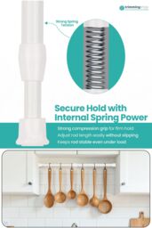 Neel Blue 2pcs White Extendable Curtain Poles - 30cm-50cm - thumbnail 4